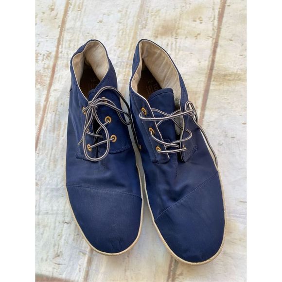 Toms Other - TOMS Mens Blue Chukka Boot Sneaker Size 14 Lace Up Casual Mid Top